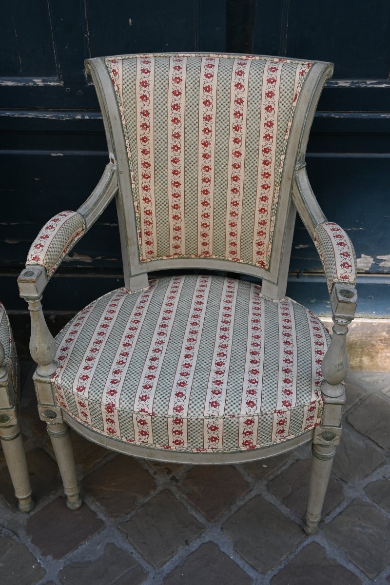 Pair Of Directoire Armchairs, Late 18th Century-photo-7