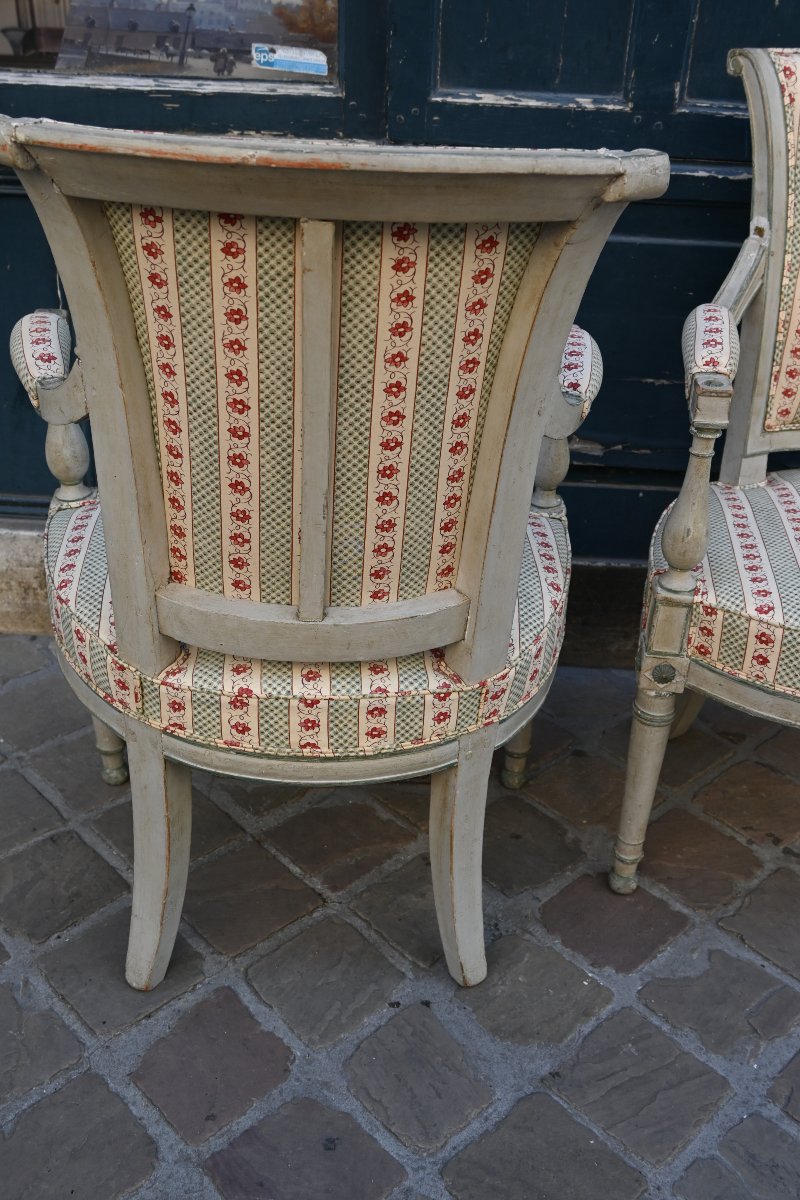 Pair Of Directoire Armchairs, Late 18th Century-photo-8
