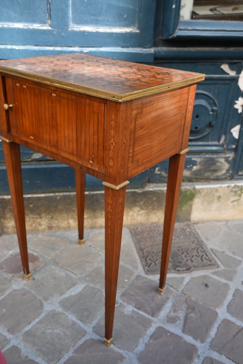 Louis XVI-period Marquetry Coffee Table, Attributed To Dester, Late 18th Century -photo-3