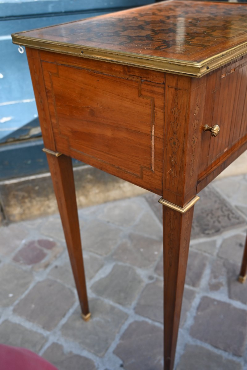 Louis XVI-period Marquetry Coffee Table, Attributed To Dester, Late 18th Century -photo-5