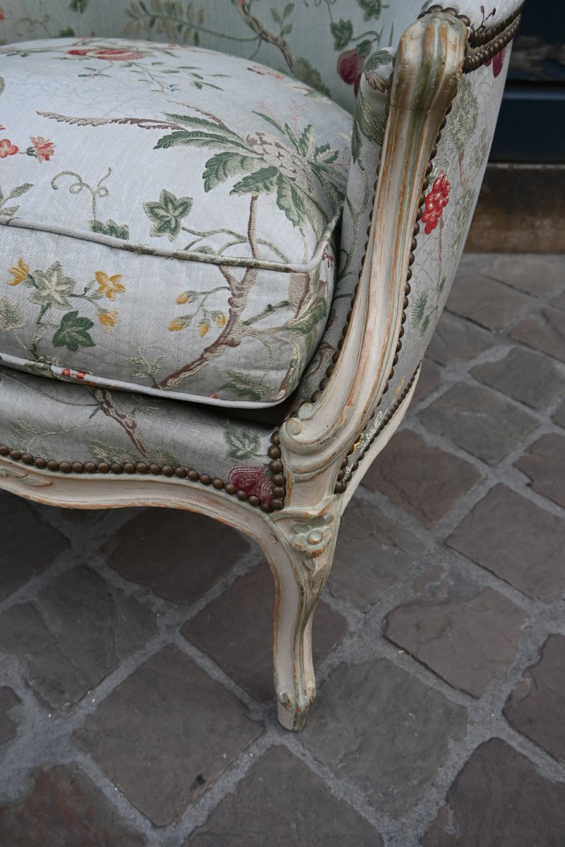Bergère d époque Louis XV estampillée de Moreau  du XVIII-photo-2