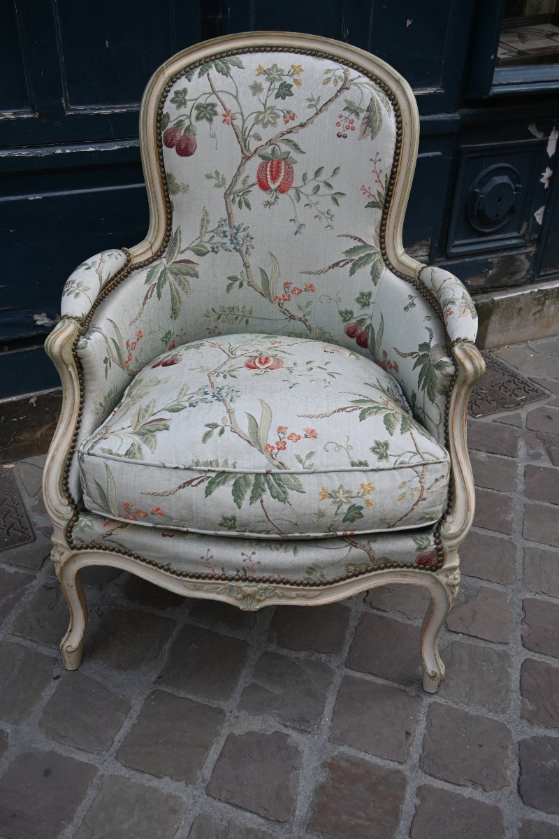 Bergère d époque Louis XV estampillée de Moreau  du XVIII-photo-4