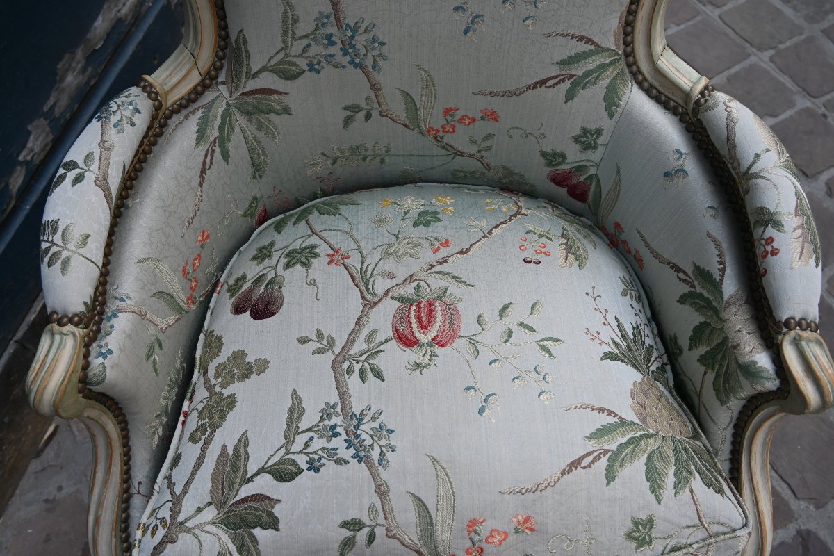 Bergère d époque Louis XV estampillée de Moreau  du XVIII-photo-2