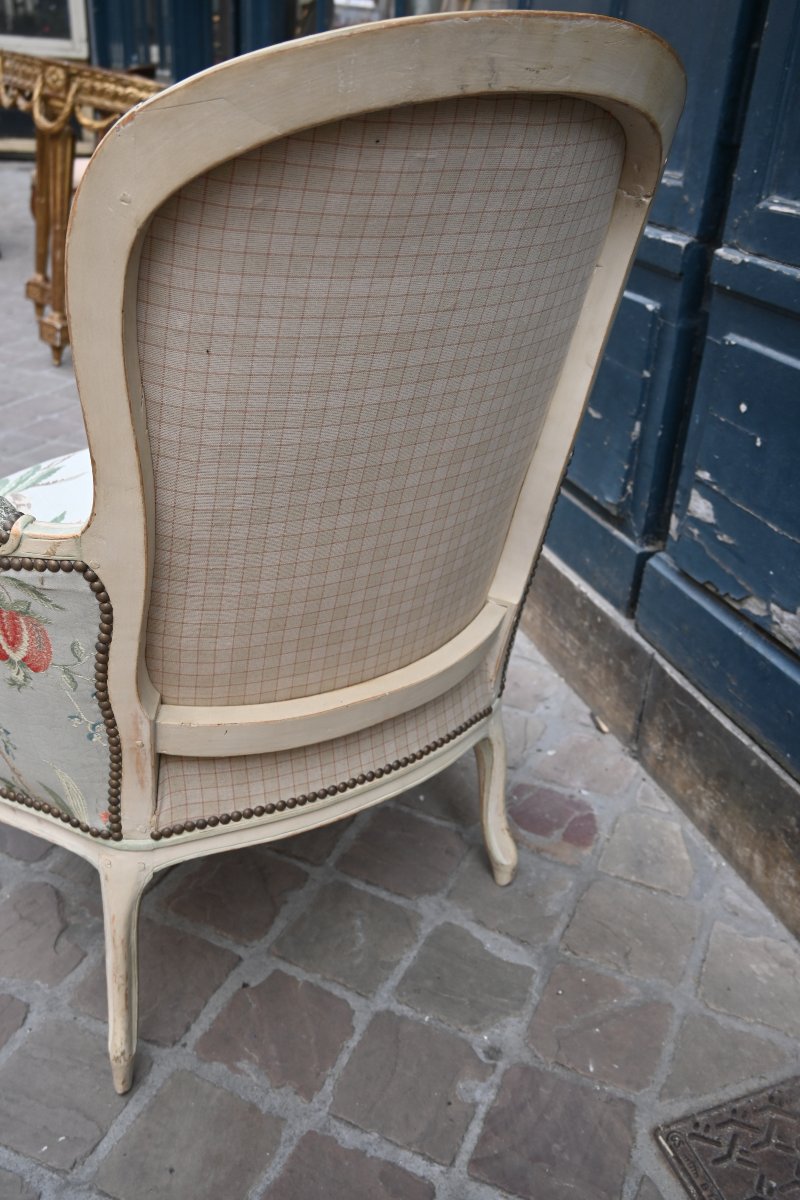 Bergère d époque Louis XV estampillée de Moreau  du XVIII-photo-6