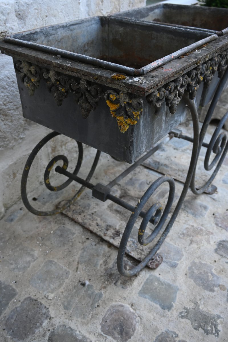 Large Antique Napoleon III-era Planter Made Of Cast Iron, 19th Century-photo-2