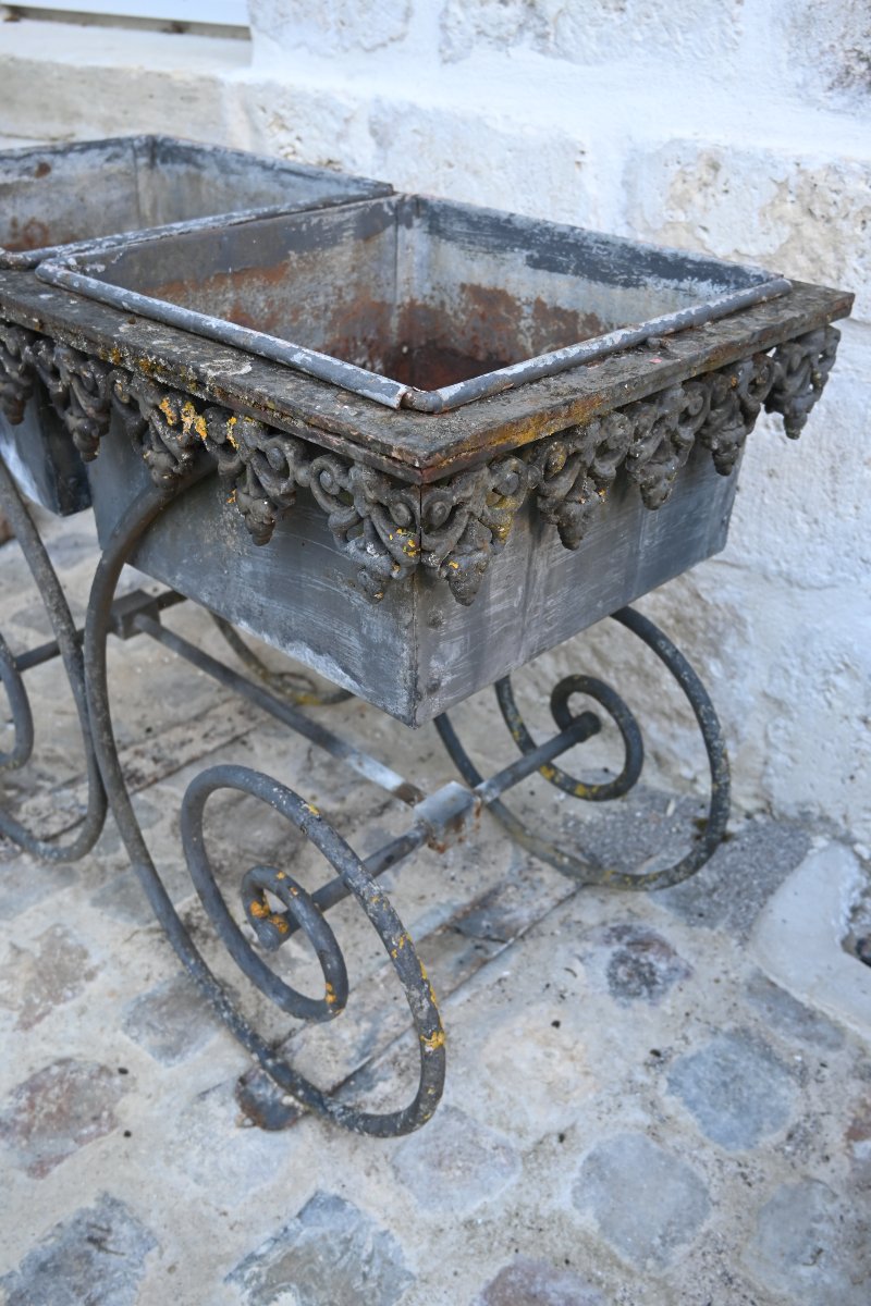 Large Antique Napoleon III-era Planter Made Of Cast Iron, 19th Century-photo-3