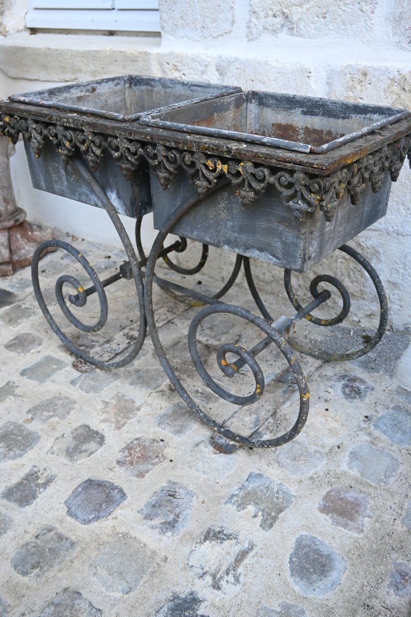 Large Antique Napoleon III-era Planter Made Of Cast Iron, 19th Century-photo-5