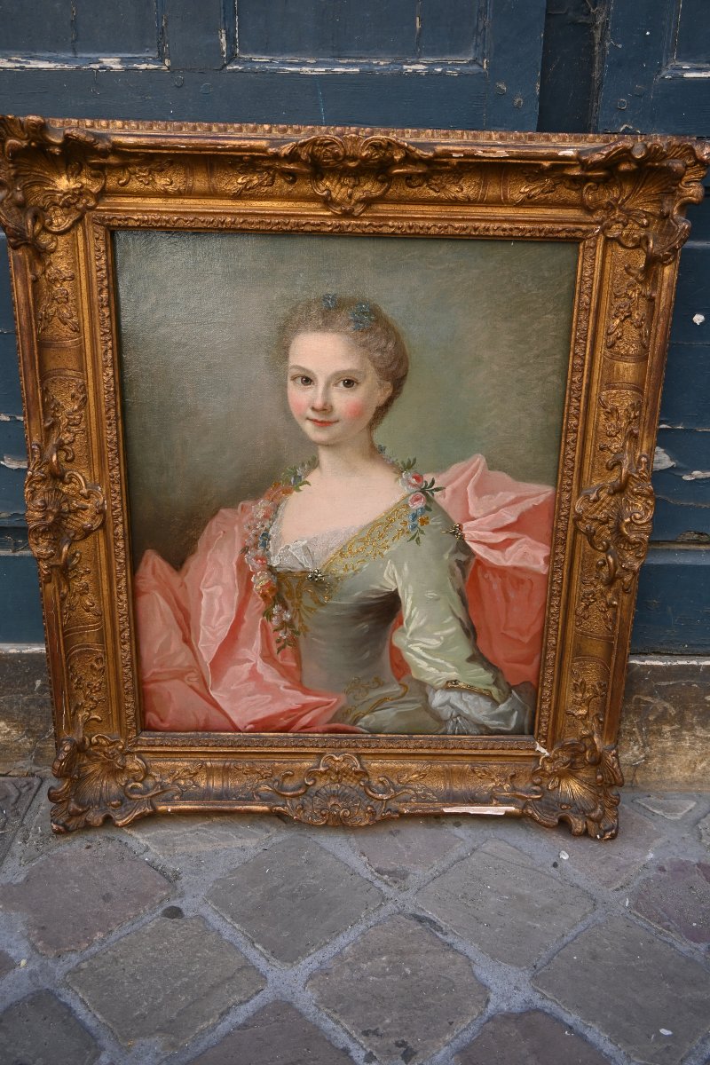 Atelier de Jean marc Nattier , portrait de jeune femme   du XVIII-photo-2