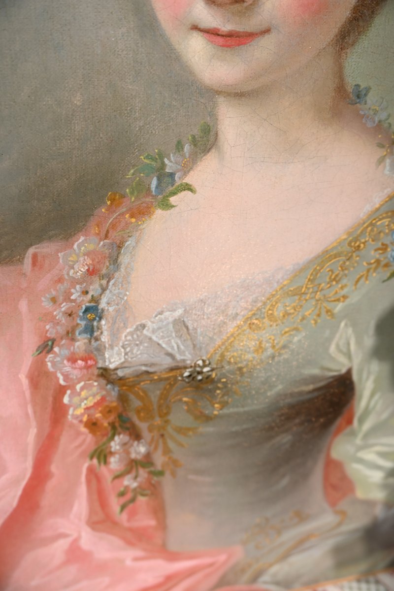 Atelier de Jean marc Nattier , portrait de jeune femme   du XVIII-photo-1