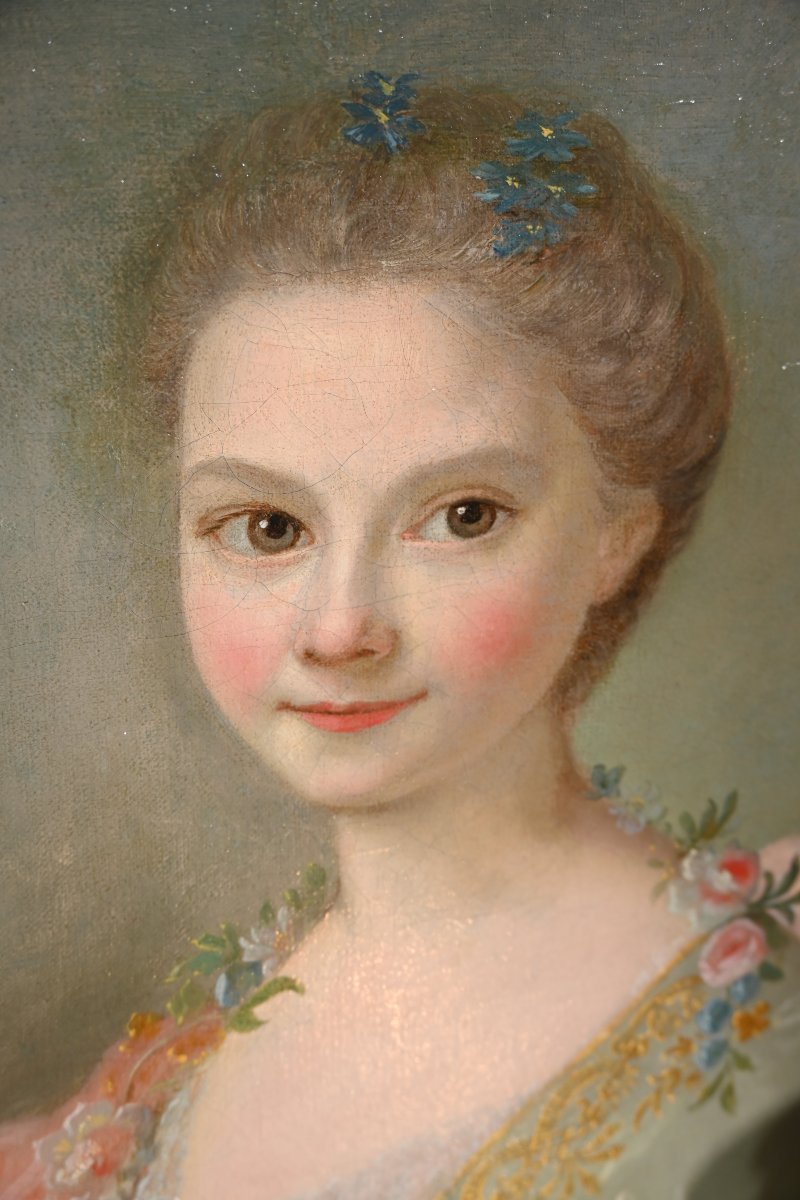Atelier de Jean marc Nattier , portrait de jeune femme   du XVIII-photo-3
