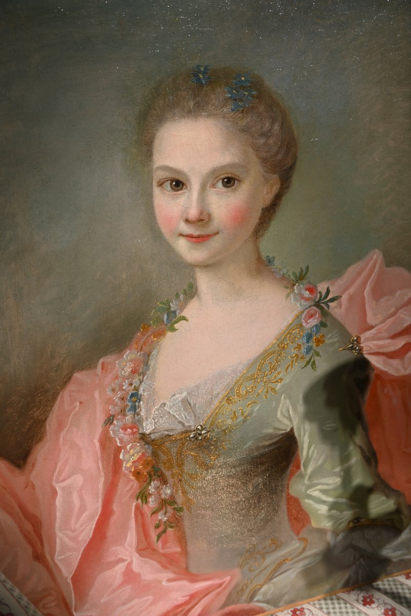 Atelier de Jean marc Nattier , portrait de jeune femme   du XVIII