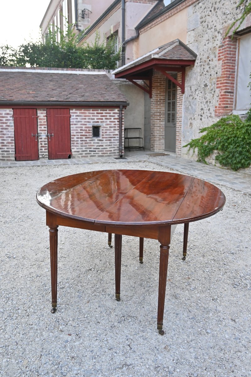 Importante  et très grande table en acajou , fin XVIII-photo-3