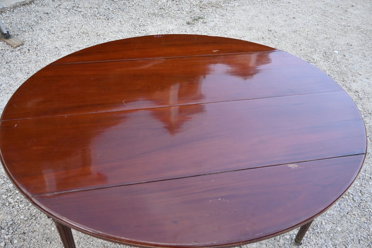 Importante  et très grande table en acajou , fin XVIII-photo-2