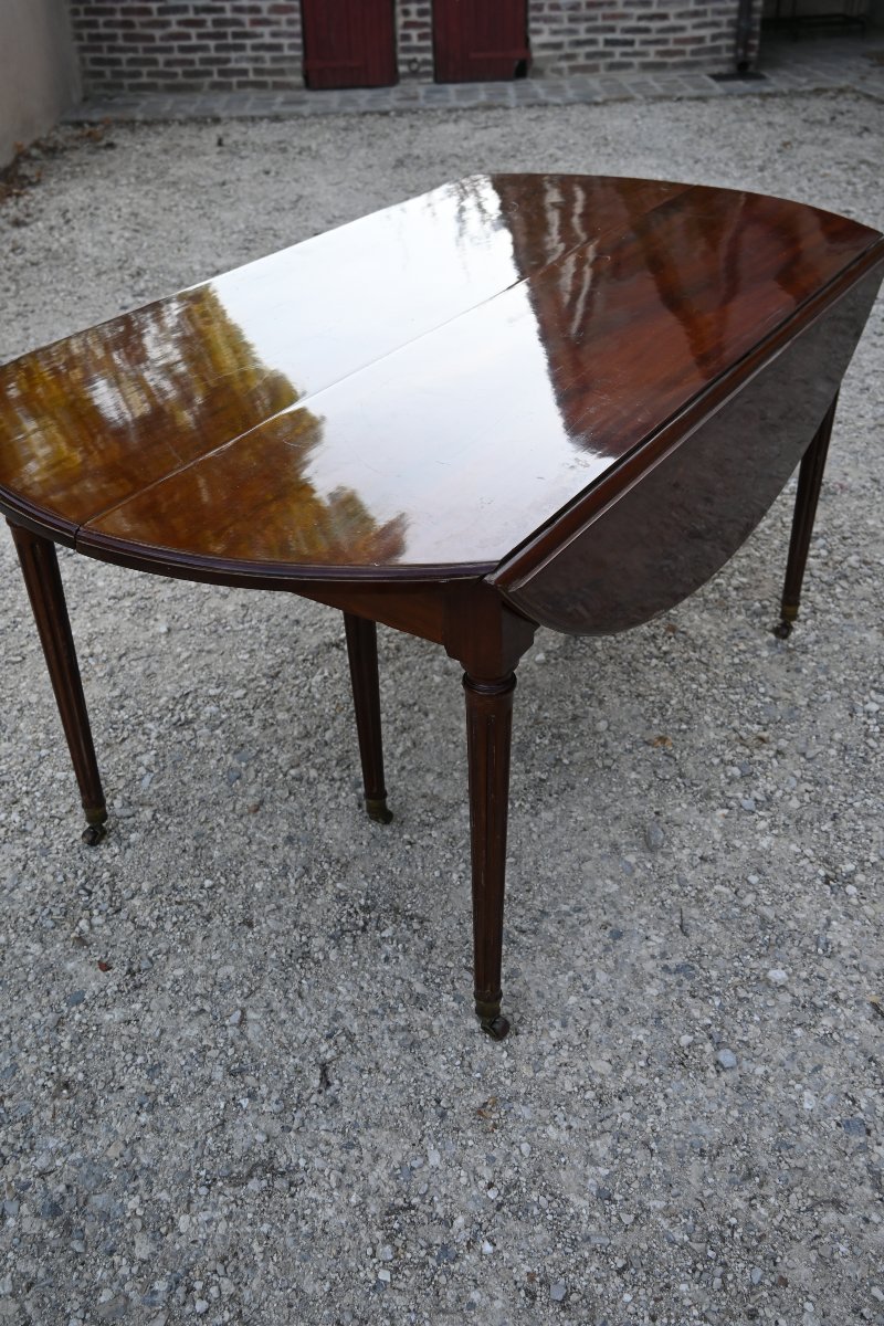 Importante  et très grande table en acajou , fin XVIII-photo-3