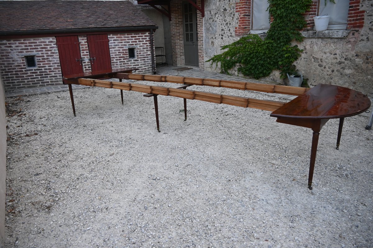 Importante  et très grande table en acajou , fin XVIII-photo-4