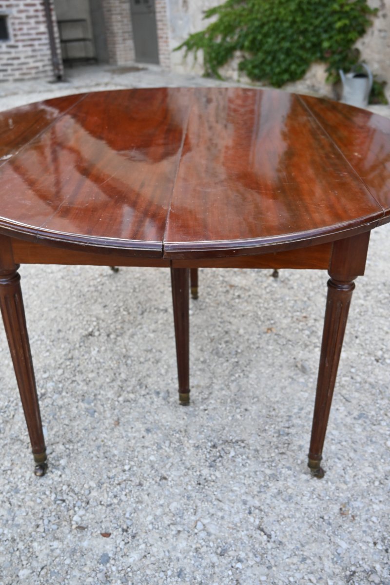 Importante  et très grande table en acajou , fin XVIII-photo-7