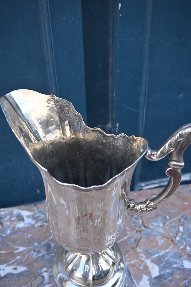 A Helmet-shaped Silver-plated Metal Ewer, 18th Century-photo-4