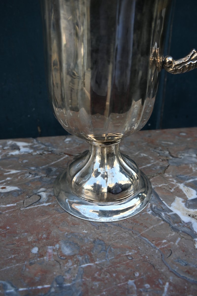 A Helmet-shaped Silver-plated Metal Ewer, 18th Century-photo-8