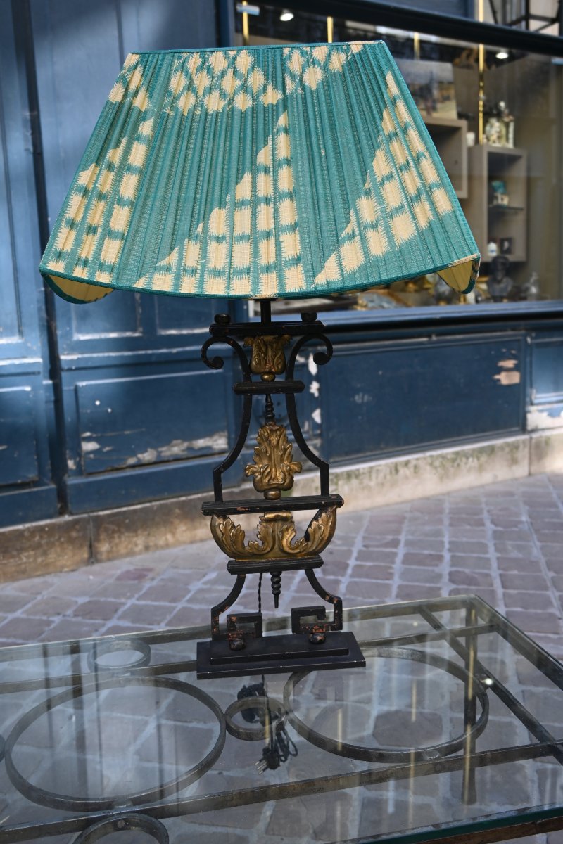 Paire de grandes lampes en fer forgé -photo-3