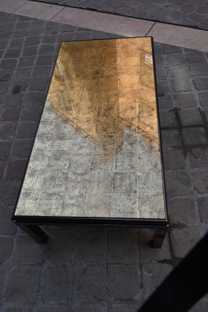 Coffee Table With Gold Leaf, Jansen, Designed By Guy Lefevre-photo-2
