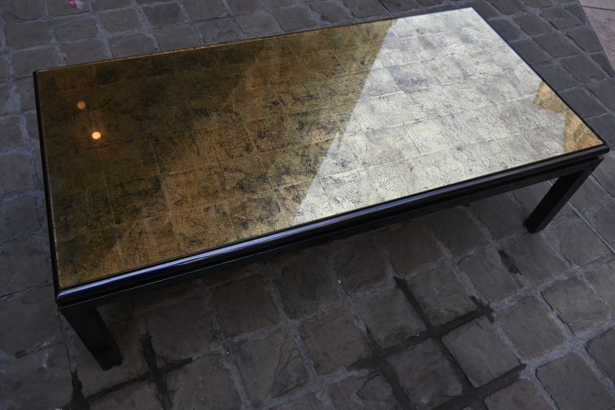 Coffee Table With Gold Leaf, Jansen, Designed By Guy Lefevre-photo-4
