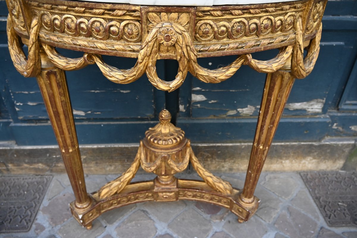 Console en bois doré d époque Louis XVI attribuée à Louis Nôel  Malle-photo-1