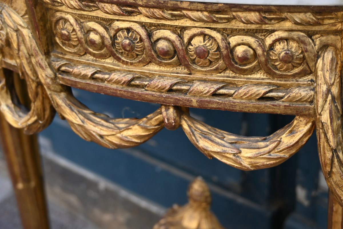 Console en bois doré d époque Louis XVI attribuée à Louis Nôel  Malle-photo-2