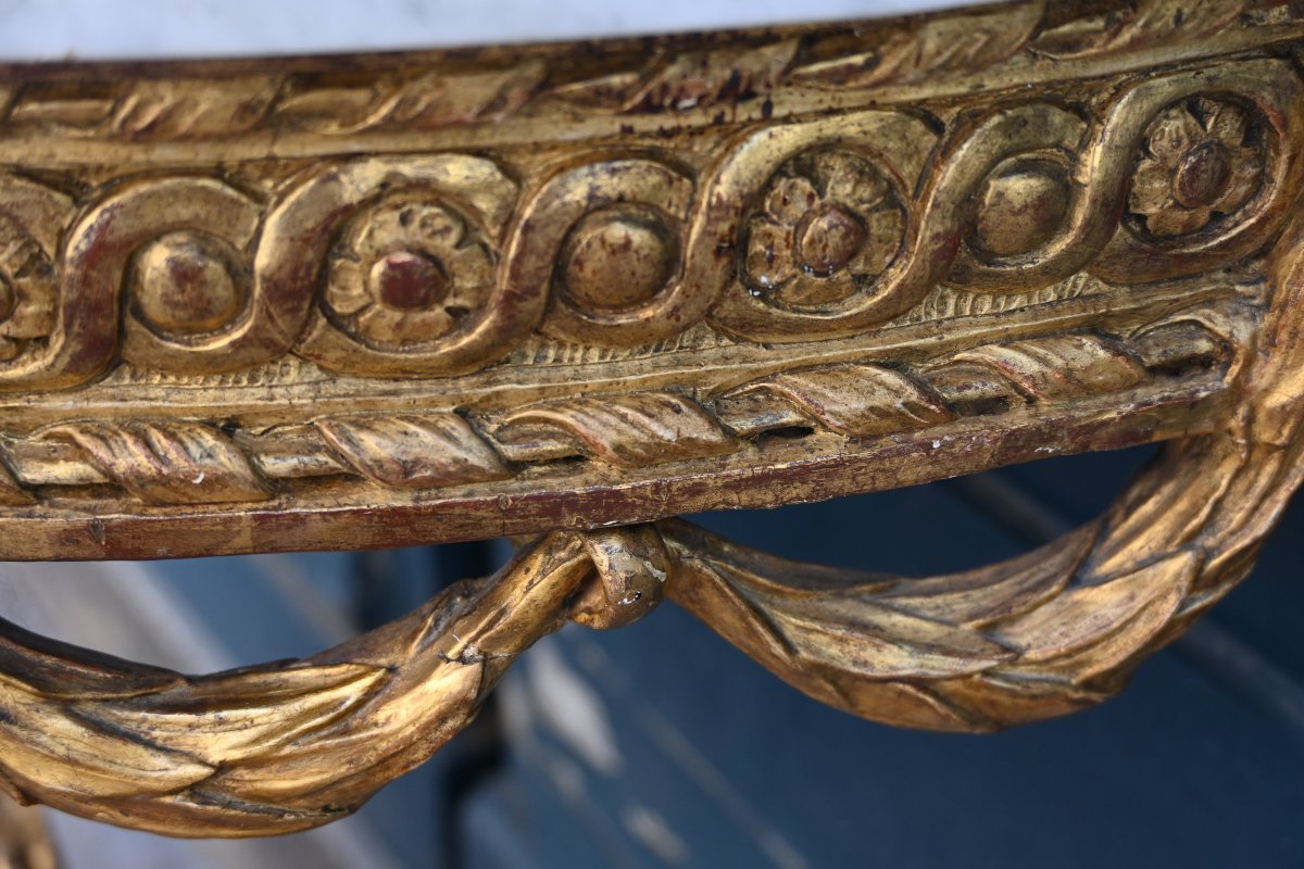 Console en bois doré d époque Louis XVI attribuée à Louis Nôel  Malle-photo-3
