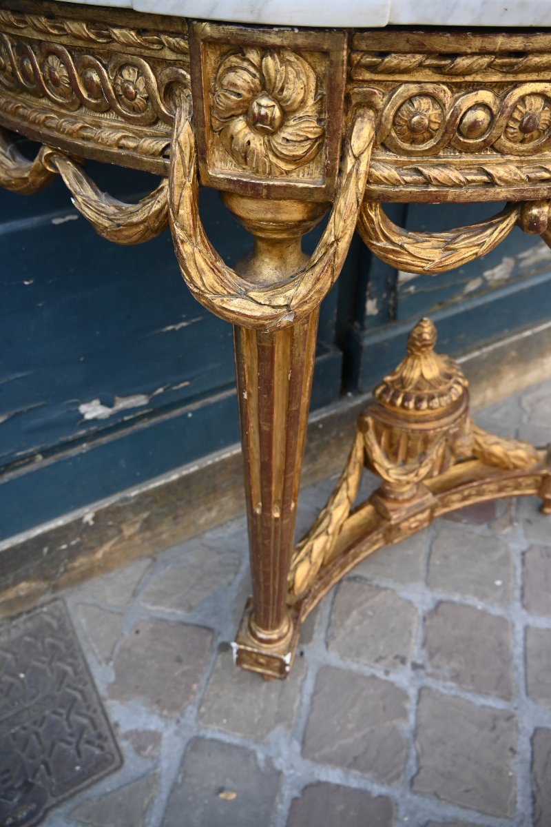 Console en bois doré d époque Louis XVI attribuée à Louis Nôel  Malle-photo-6