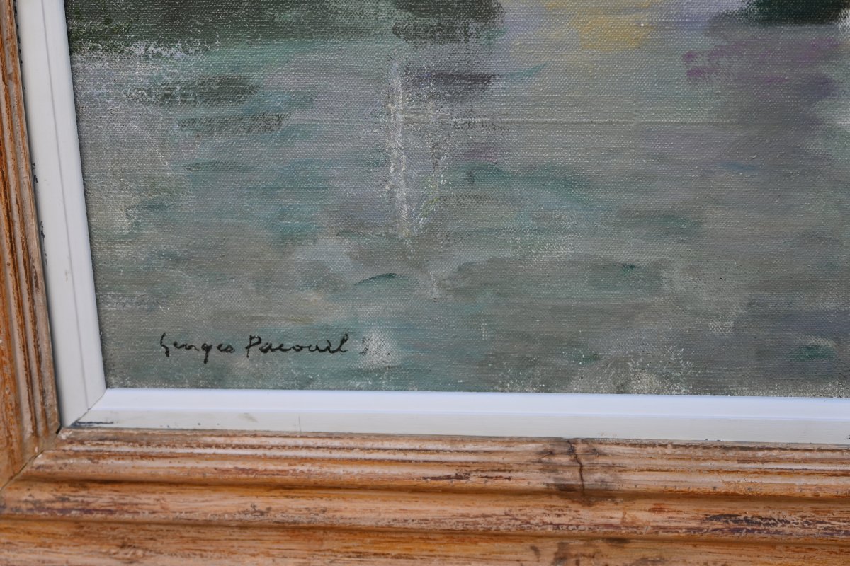Belle ile en mer , le port de Sauzon , huile de Pacouil -photo-3