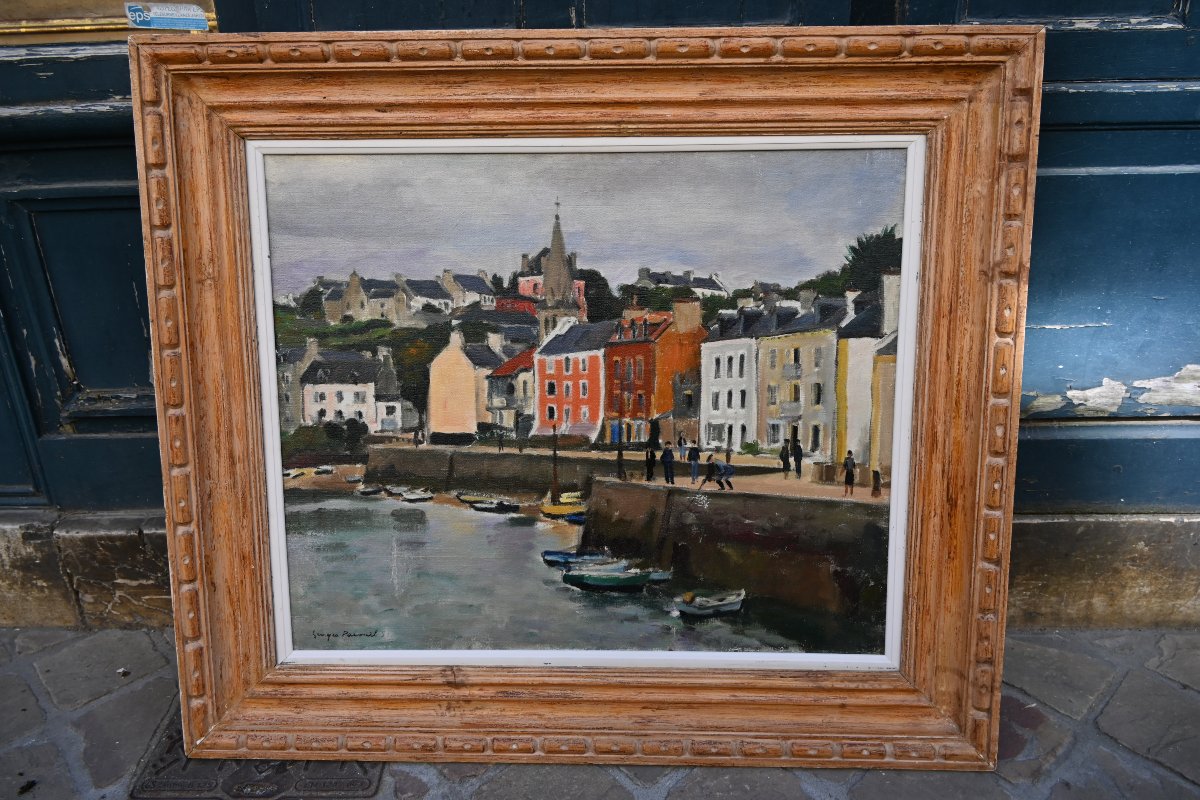 Belle ile en mer , le port de Sauzon , huile de Pacouil -photo-5