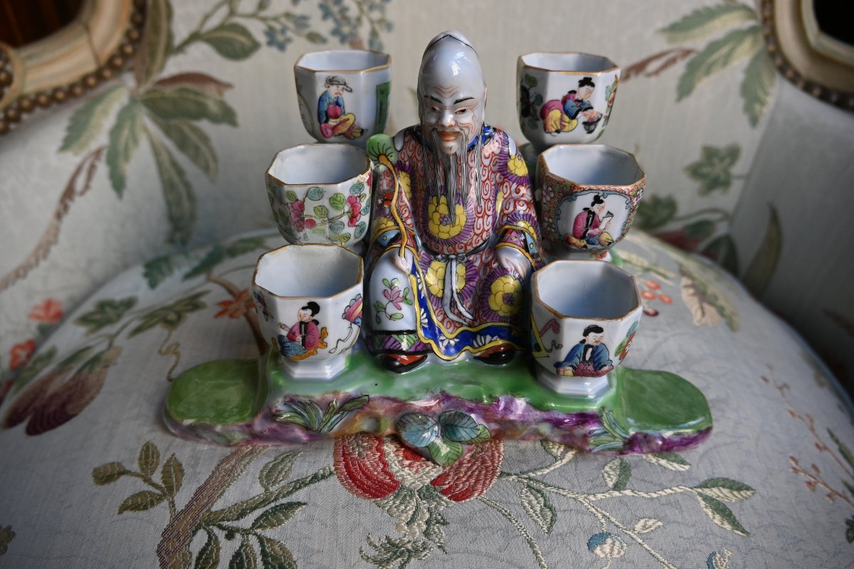 Bayeux , le marchand d épices , porte potsen porcelaine XIX