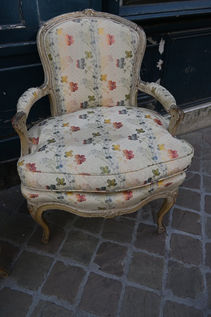 Paire de fauteuils estampillés de Mariette , d époque Louis XV-photo-6
