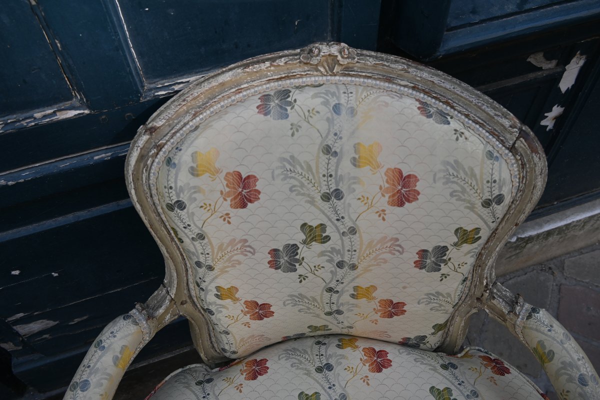 Paire de fauteuils estampillés de Mariette , d époque Louis XV-photo-7
