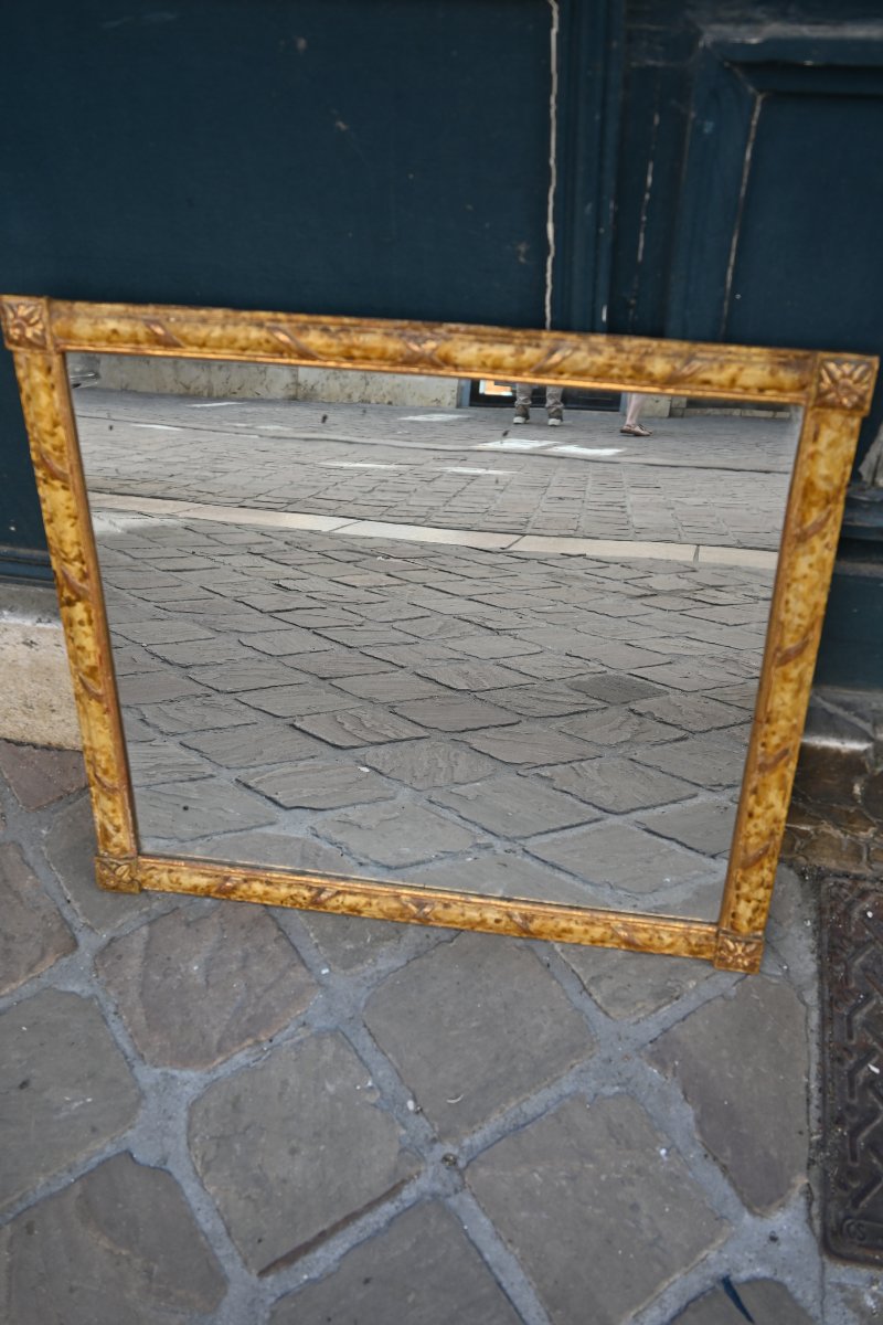 Miroir pint faux marbre Italie XIX-photo-2
