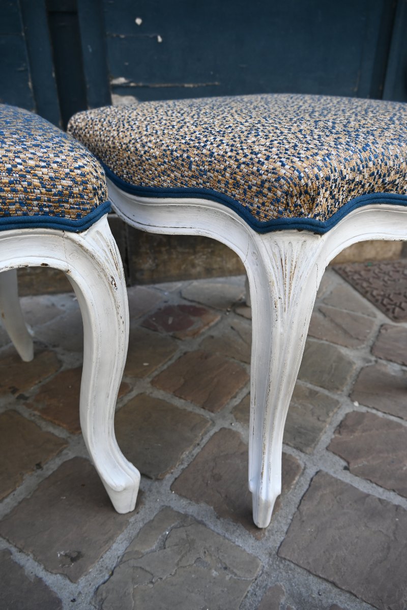 Pair Of Louis XV Stools Stamped "tillard"     18th Century-photo-3