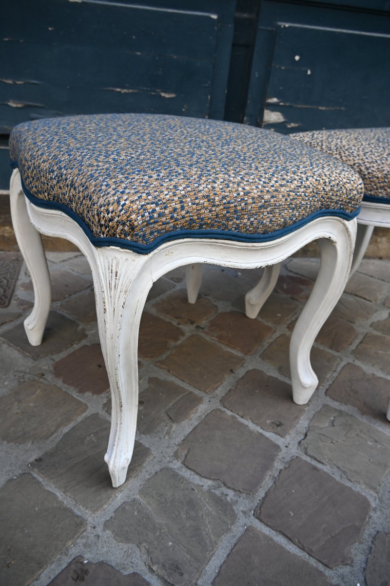 Pair Of Louis XV Stools Stamped "tillard"     18th Century-photo-4