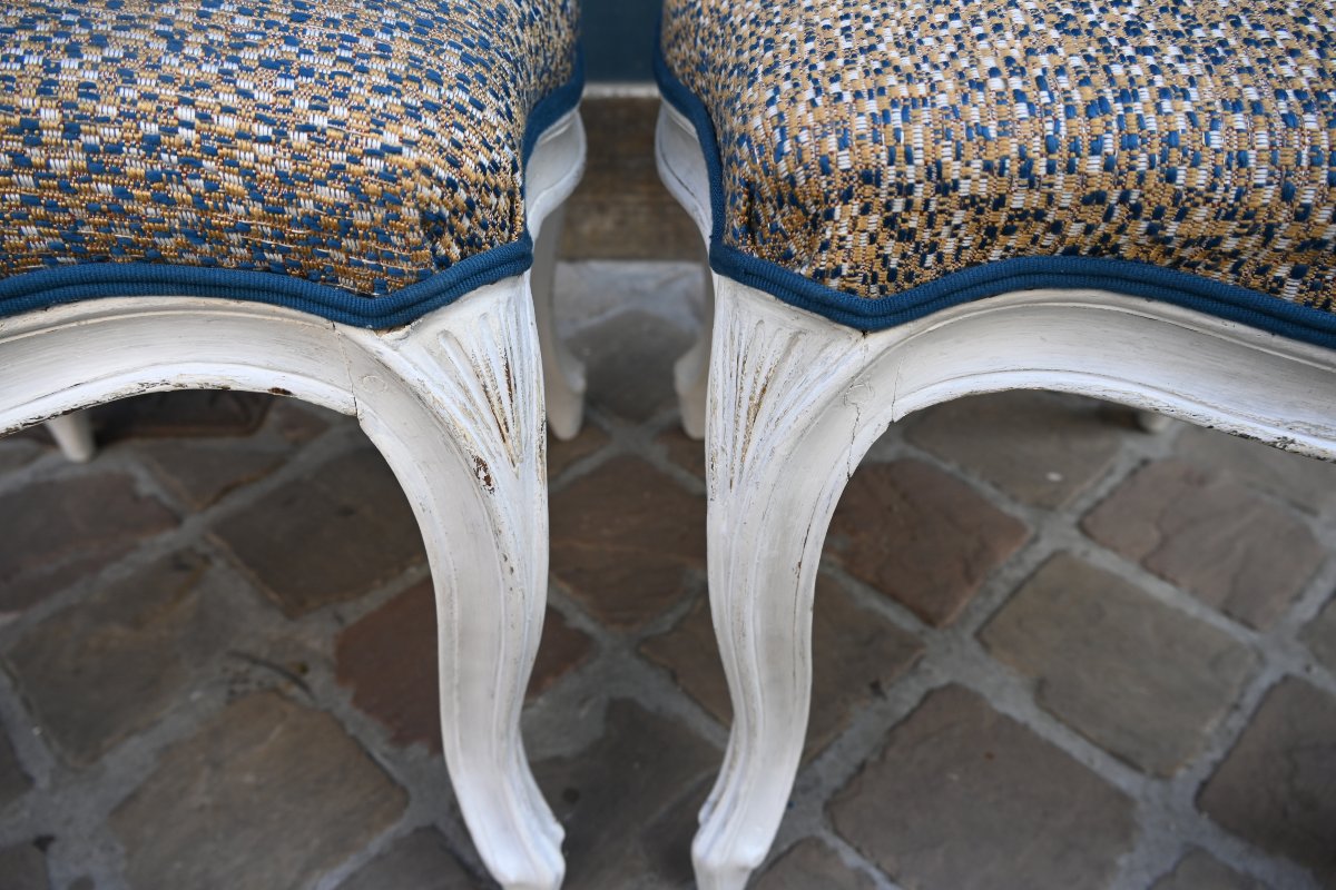 Pair Of Louis XV Stools Stamped "tillard"     18th Century-photo-4