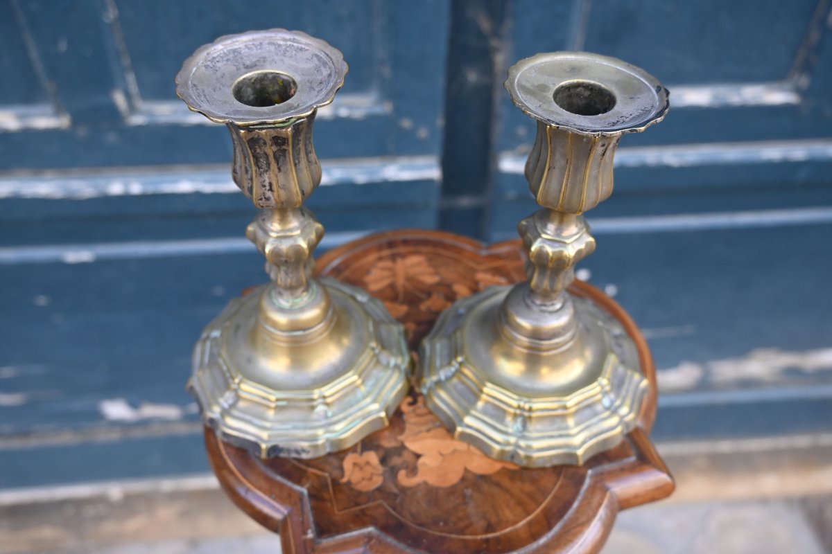 Pair Of 18th-century Dressing Table Candlesticks-photo-3