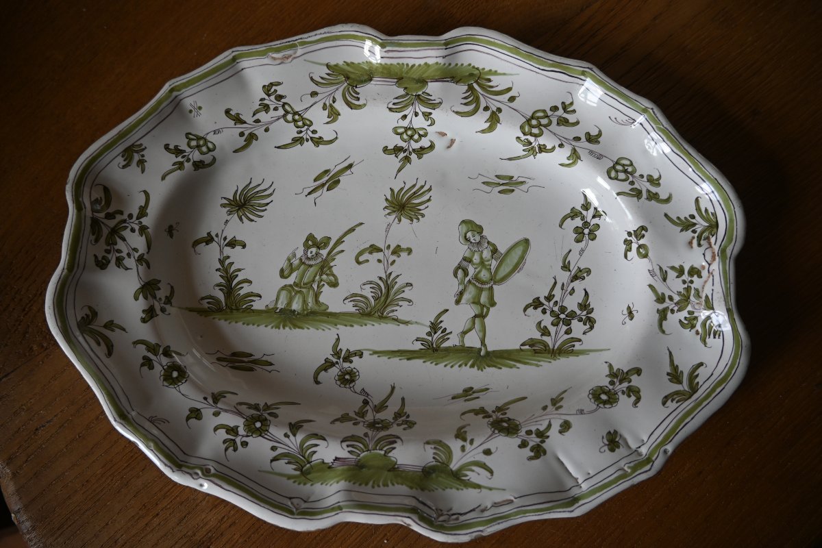 18th-century Green Moustiers Dish-photo-4