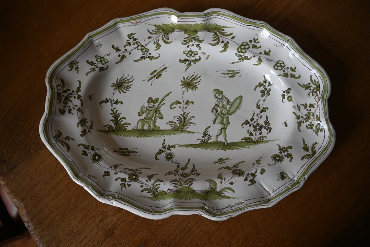 18th-century Green Moustiers Dish-photo-4