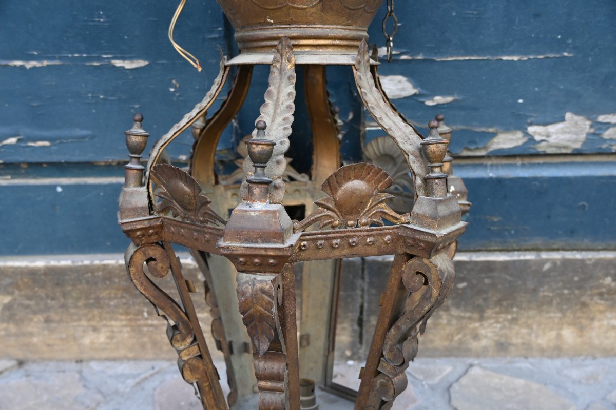 Sheet-metal Lantern; Italy, 18th-century Style-photo-2