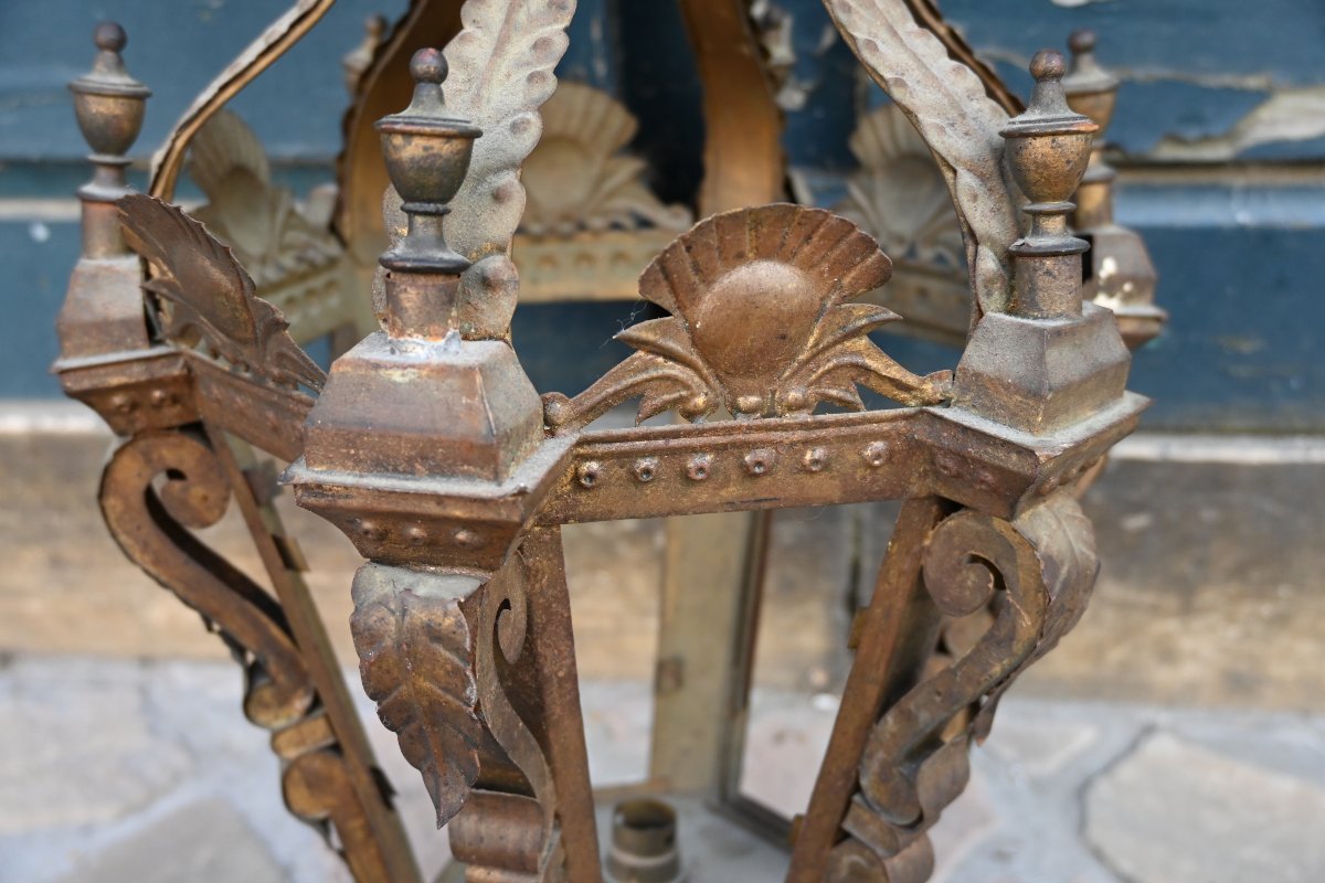 Sheet-metal Lantern; Italy, 18th-century Style-photo-3
