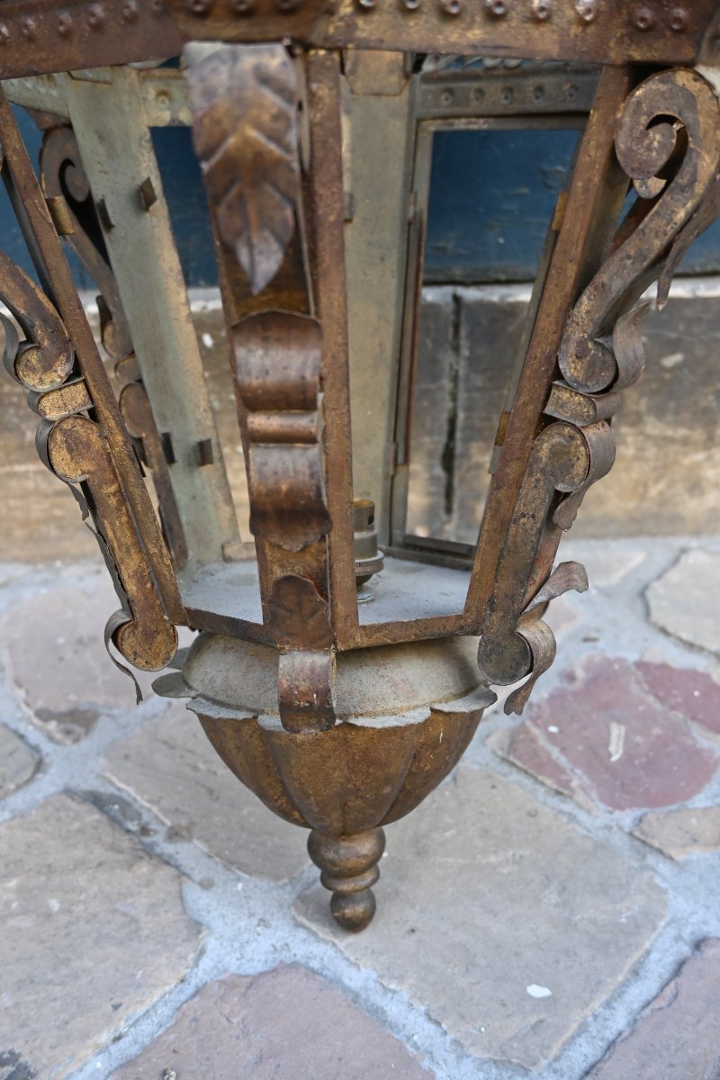 Sheet-metal Lantern; Italy, 18th-century Style-photo-3