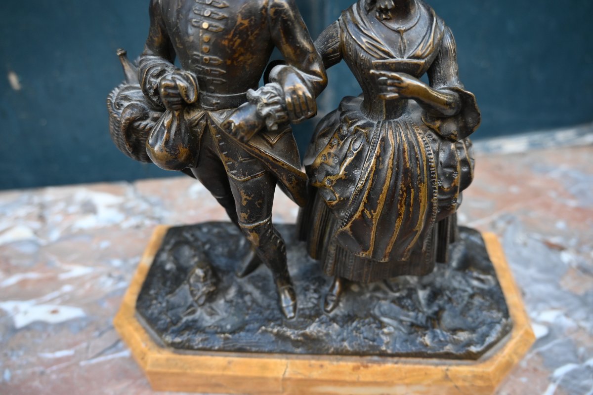 Bronze, A Young Couple In The 18th-century Style-photo-3