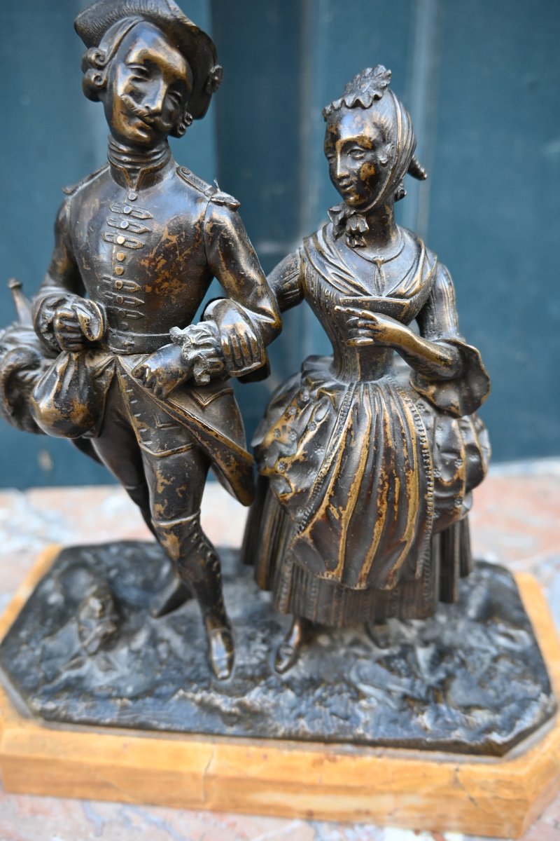 Bronze, A Young Couple In The 18th-century Style-photo-4