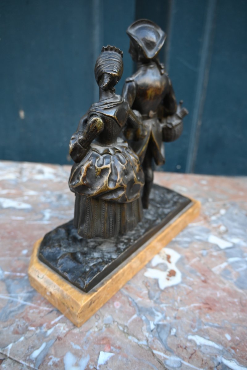 Bronze, A Young Couple In The 18th-century Style-photo-1