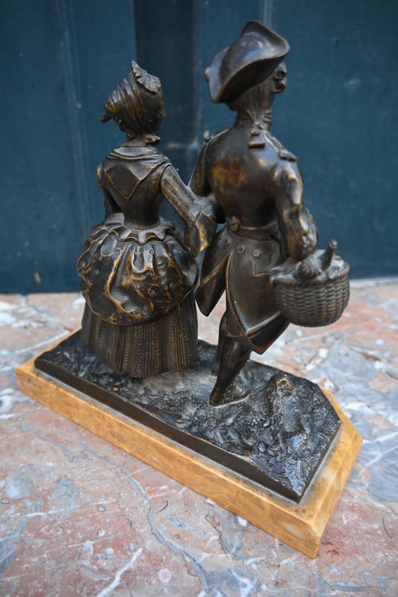 Bronze, A Young Couple In The 18th-century Style-photo-2