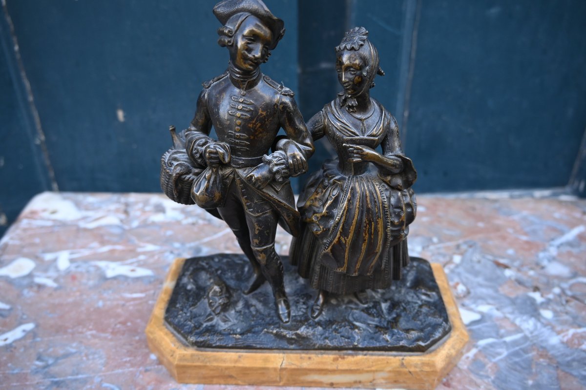 Bronze, A Young Couple In The 18th-century Style-photo-3