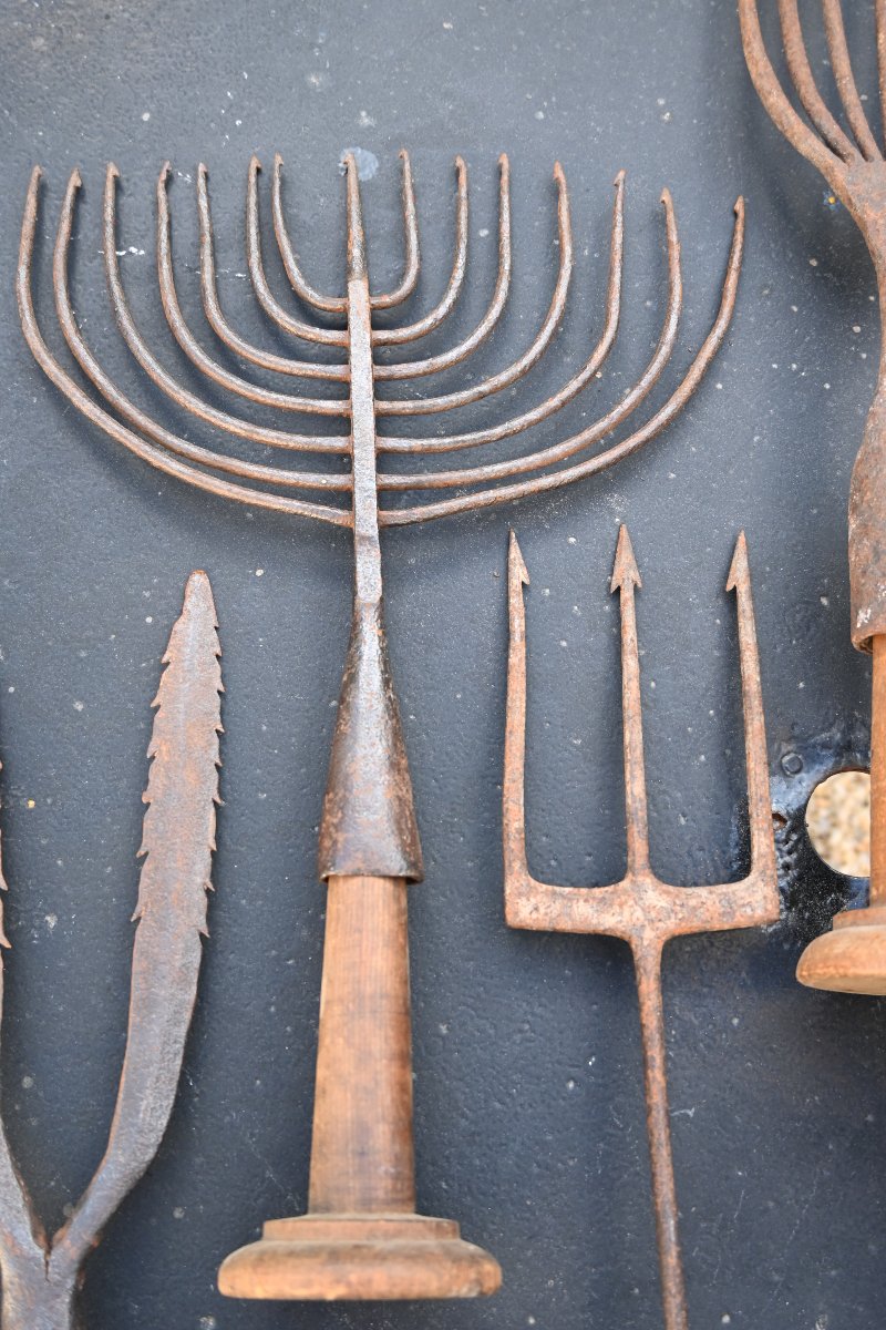 Set Of Eight 19th-century Harpoons Or Foênes-photo-4